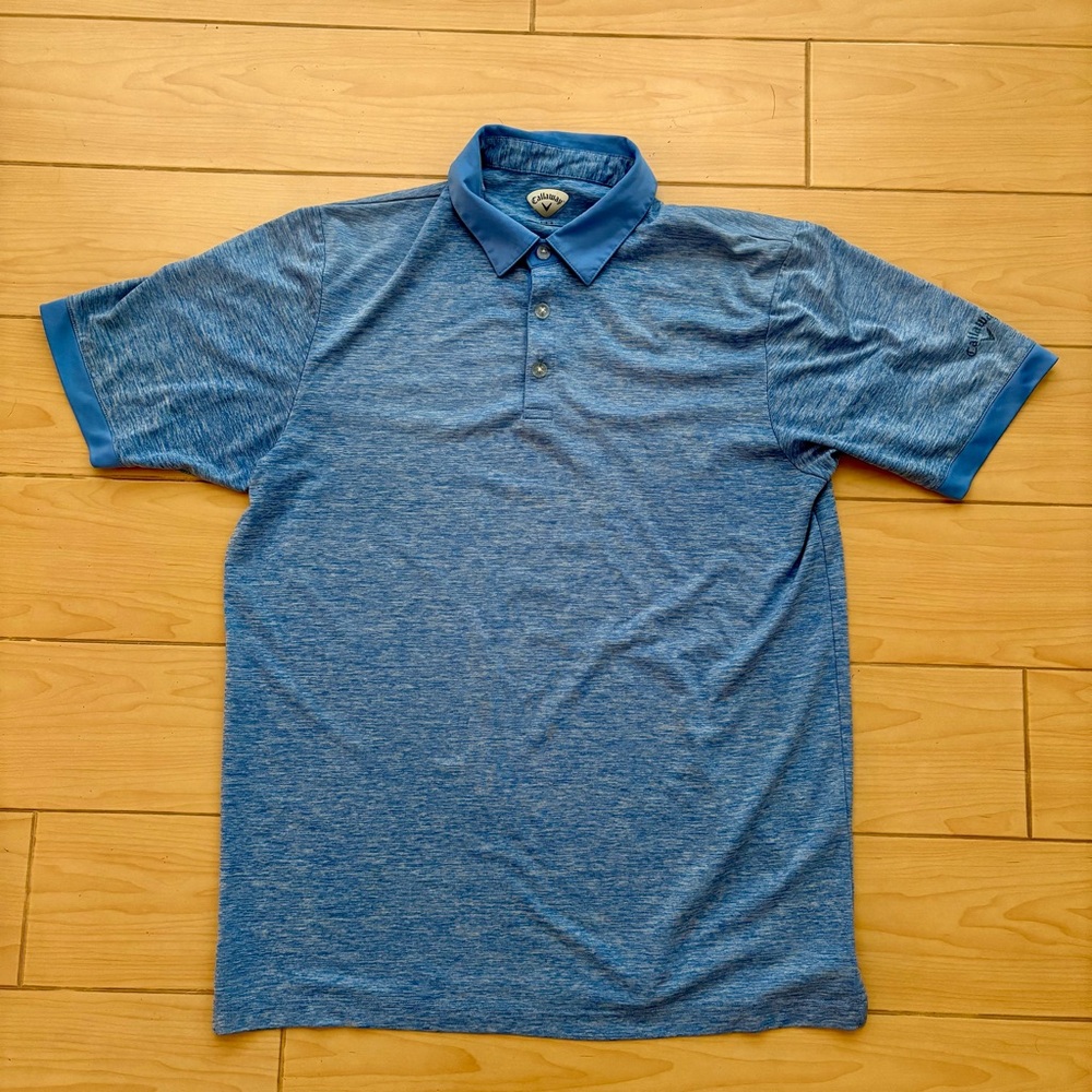 Callaway Men’s Heathered Blue Polo Shirt Size Large